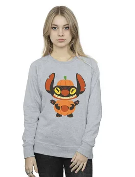 Women's Lilo & Stitch Pumpkin Costume Sweatshirt in Grey Size: XL - Grey - Size: XL - Disney - FashionsVida