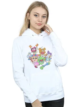Women's The Muppets Muppet Babies Colour Group Hoodie in White Size: Large - White - Size: L - Disney - FashionsVida