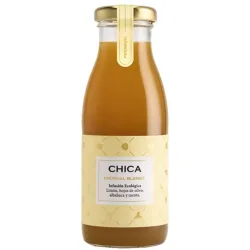 Bebida ecológica infusionada de limón, hojas de olivo, albahaca y menta, sin gluten,