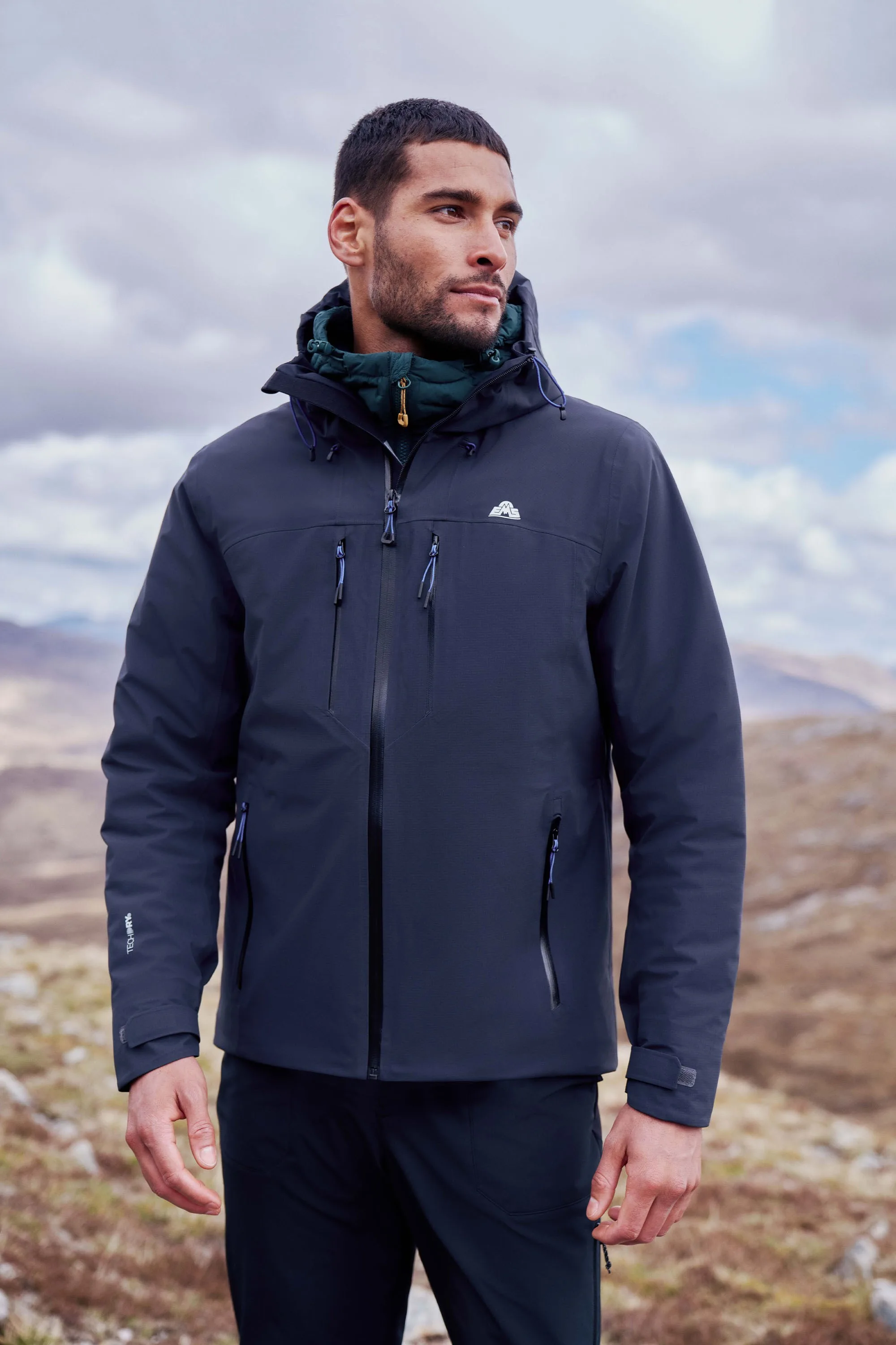 Nordra Extreme Tech Mens 3-Layer Waterproof Jacket - Black - EMS - FashionsVida