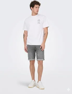 Only & Sons - Bermuda vaquera de hombre gris - Only & Sons - FashionsVida