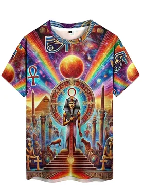 Men's Loose Color-Block Splatter 3D Printed Short-Sleeve T-Shirt - Daily Outing, Full-Body Print, Smooth Fabric - Aliexpress - FashionsVida