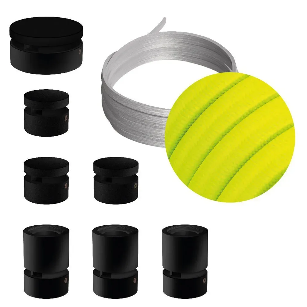 Cables Kit D´éclairage Linear Filé System Cf10 5 M 7 Unités Black / Neon Yellow One Size - Creative - FashionsVida