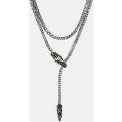Collar Naga de oro, plata y zafiros