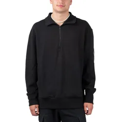 Badge Waffle Half Zip Sweater Black XL Herren