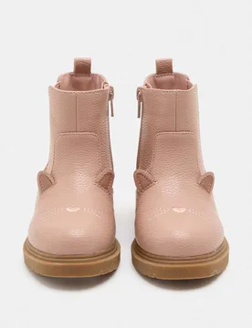 Kids' Novelty Cat Ankle Boots (4 Small-2 Large) Light Pink Female - M&S - FashionsVida