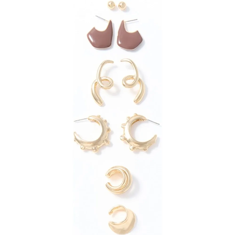 Set 6 pendientes escultóricos - Sfera - FashionsVida