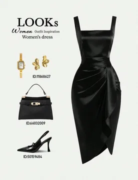 Vestido elegante sin mangas con diseño plisado y cuello cuadrado de unicolor para mujer S - Shein - FashionsVida