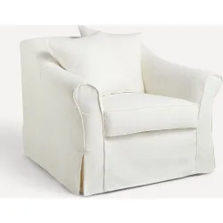 Sillón desenfundable en algodón y lino Menorca