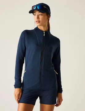 Women's Torrek Textured Full Zip Stretch Midlayer Sweatshirt in Mid Navy Size: 14 - Mid Navy - Size: 14 - Dare 2b - FashionsVida