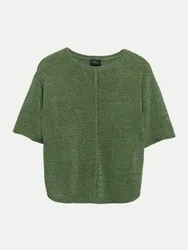 BLACK LABEL Strickpullover mit Glitzergarn Grün L