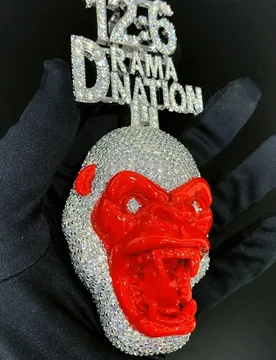 Iced Out 12-6 Drama Nation Moissanite Skull Pendant, Red Face Bling, Hip Hop Men's Women's Jewelry Gift Pendant - Aliexpress - FashionsVida