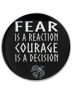 FEAR IS A REACTION COURAGE IS A DECISION Brooch UV Printing Pins Positive Motivational Quotes Brooches Lapel Badge Jewelry Gifts - Aliexpress - FashionsVida