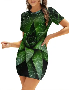 Succulent. Haworthia fasciata Short-Sleeved Dress women dresses elegant dresses plus sizes evening dresses women Dress - Aliexpress - FashionsVida