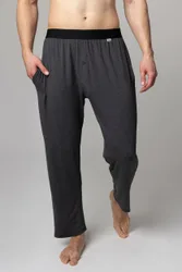 Mens 1 Pack Bamboo Loungewear Selection Classic Bottoms Dark Charcoal Classic Bottoms Large - Grey - Size: Large