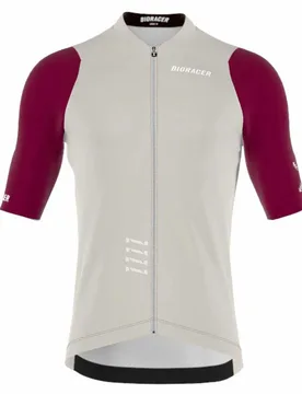 Maglia A Maniche Corte Icon Warm Grey / Bordeaux - Bioracer - FashionsVida