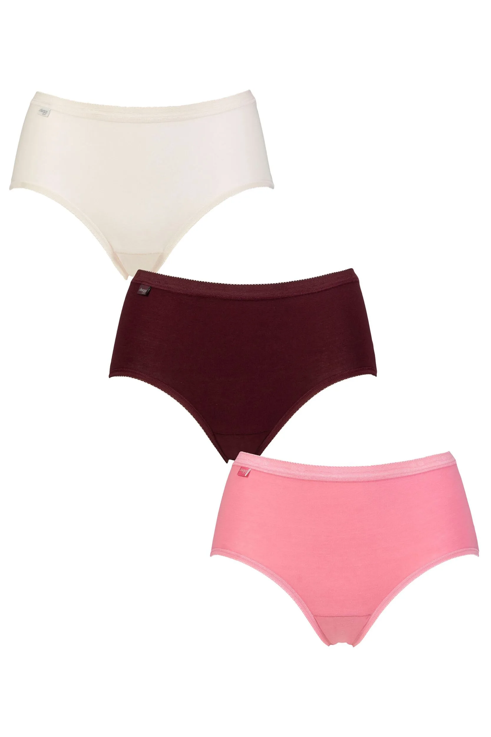 Women's 3 Pair Basic Midi Briefs Pink UK 14 - Pink - Size: UK 14 - Sloggi - FashionsVida