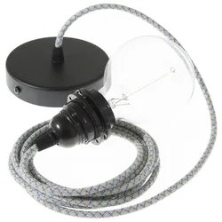 Cables Lampe Suspendue Pendel Pour Abat-jour Rd65 Lozenge 1 M Steward Blue / Black One Size