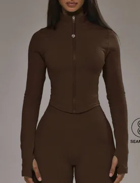 Chaqueta con cremallera y bajo teñido a tono, solo parte superior, conjunto de activewear para pádel, otoño e invierno, deporte, gimnasio, entrenam - Shein - FashionsVida