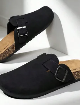 Pantuflas casuales tipo slip-on para hombre, zapatos con hebilla ajustable y punta cerrada, aptos para todas las estaciones EUR41 - Shein - FashionsVida