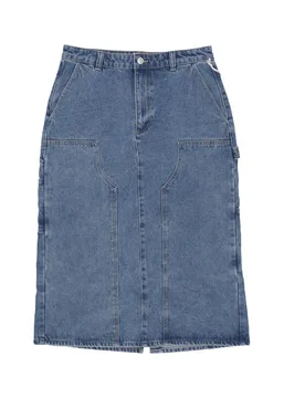 Gonna Lunga Donna W Painter S Midi Skirt Light Indigo - OBEY - FashionsVida