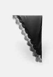 Pareo mit Spitze Schwarz OS