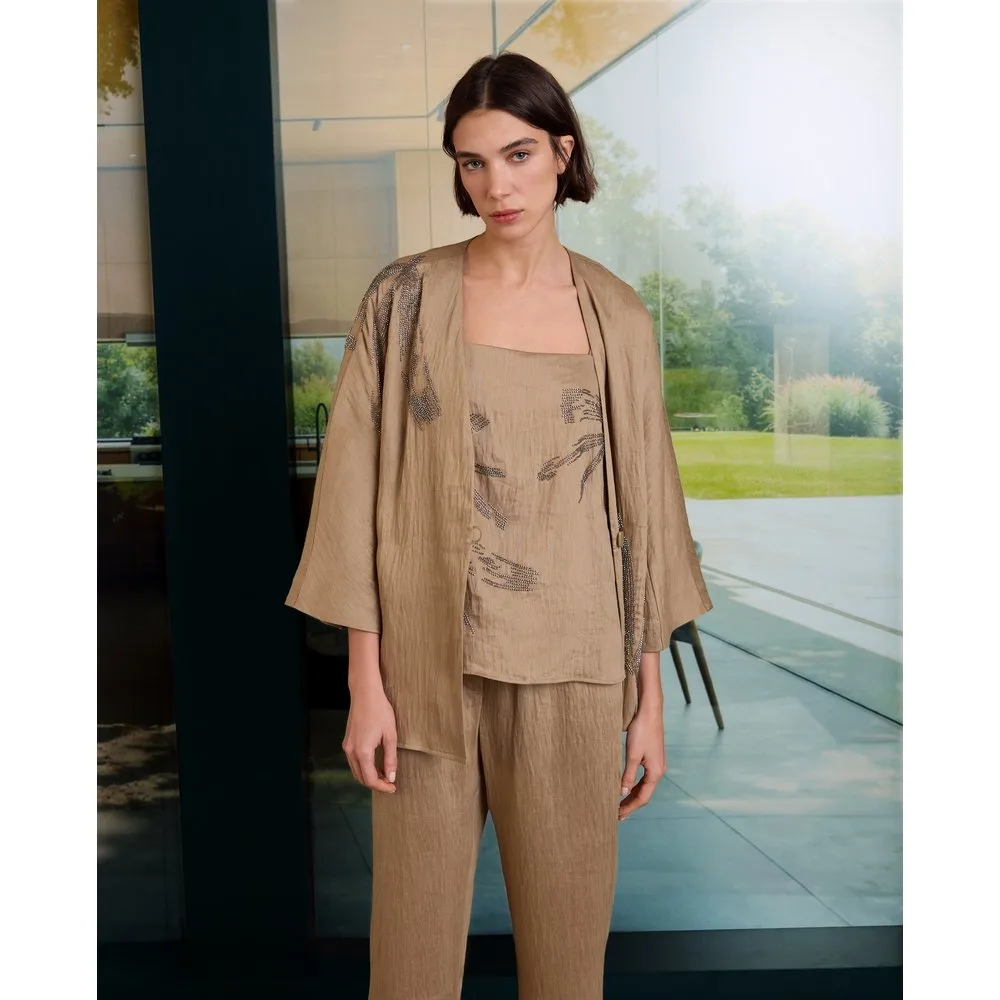 Kimono de mujer arrugado y bordado - Woman Limited El Corte Inglés - FashionsVida