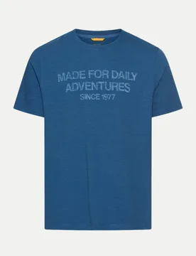 T-shirt mit Schriftzug Blau L - Camel active - FashionsVida
