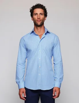 Camisa vestir de hombre cuadros puño mixto Tallas Grandes - Mirto - FashionsVida