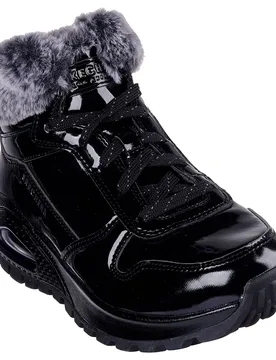 Stivaletti Uno Rugged Fiesty Winter Black Patent Duraleather / Faux Fur EU 38 - Skechers - FashionsVida