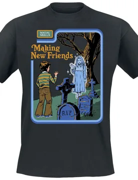 T-Shirt - Making New Friends - M bis 3XL - für Männer - Größe 3XL - schwarz - Männer - male - Steven Rhodes - FashionsVida