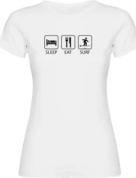 T-shirt à Manches Courtes Sleep Eat And Surf White M - Kruskis - FashionsVida