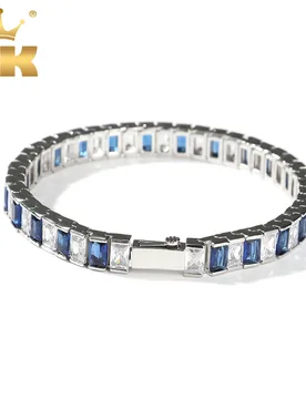 THE BLING KING 8mm Baguettecz Bracelet Mix Blue White Stones Spring Clasp Bracelet Iced Out Cubic Zirconia Luxury Jewelry - Aliexpress - FashionsVida