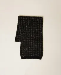 Écharpe en maille jacquard pied-de-poule