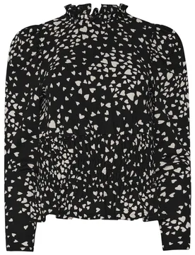 Women's Heart Shirred Top in Black Size: 10 - Black - Size: 10 - M&Co - FashionsVida