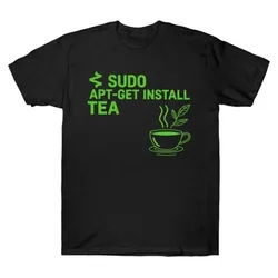 Sudo Apt-Get Install Coffee Linux Graphic T‑Shirt for Programmer Software Engineers Geek IT Developer Fan Gift Tops S-6XL