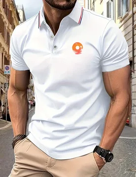 Polo Shirt Men Record Sunset Graphic Print Summer Casual Breathable Striped Collar High Quality Men's Short Sleeve T-Shirt - Aliexpress - FashionsVida