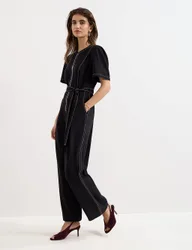 Belted Jumpsuit Black female