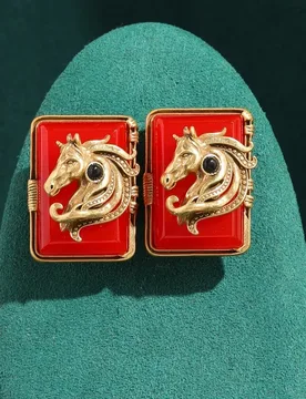 Vintage Colorful Agate Cicada Horse Dog Animal Earrings Antique Jewelry 18k Gold Plated Trendy Art Deco High Quality Party Gift - Aliexpress - FashionsVida