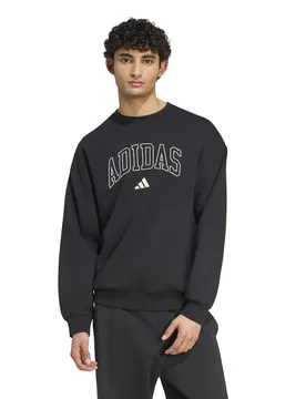 Collegiate Fleece Crew Neck Sweatshirt Black male - Adidas - FashionsVida