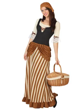 Mittelalterliche Bäuerin Damenkostüm Mittelalter braun-beige - Atosa - FashionsVida