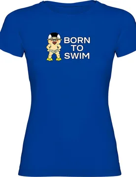 Born To Swim Short Sleeve T-shirt Royal Blue S Women - Kruskis - FashionsVida