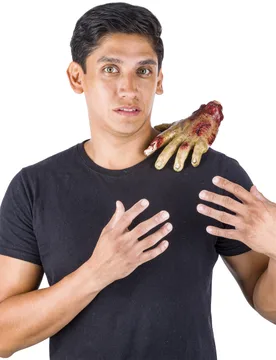 Zombie-Hand aus Latex Kostümaccessoire für Erwachsene hellgrün-rot - KARNEVAL-MEGASTORE - FashionsVida