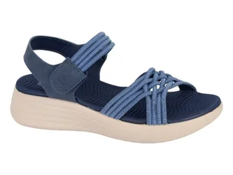 Eletta Womens Cross Strap Sandals Navy Blue Textile - Size Uk 4