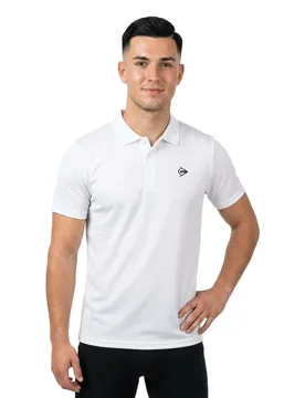 Cotton Short Sleeve Polo White M - Dunlop - FashionsVida