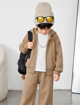 Conjunto de 2 piezas para niños pequeños estilo universitario, cárdigan de punto grueso suave y cómodo, abrigo de otoño y pantalones para vuelta - Shein - FashionsVida