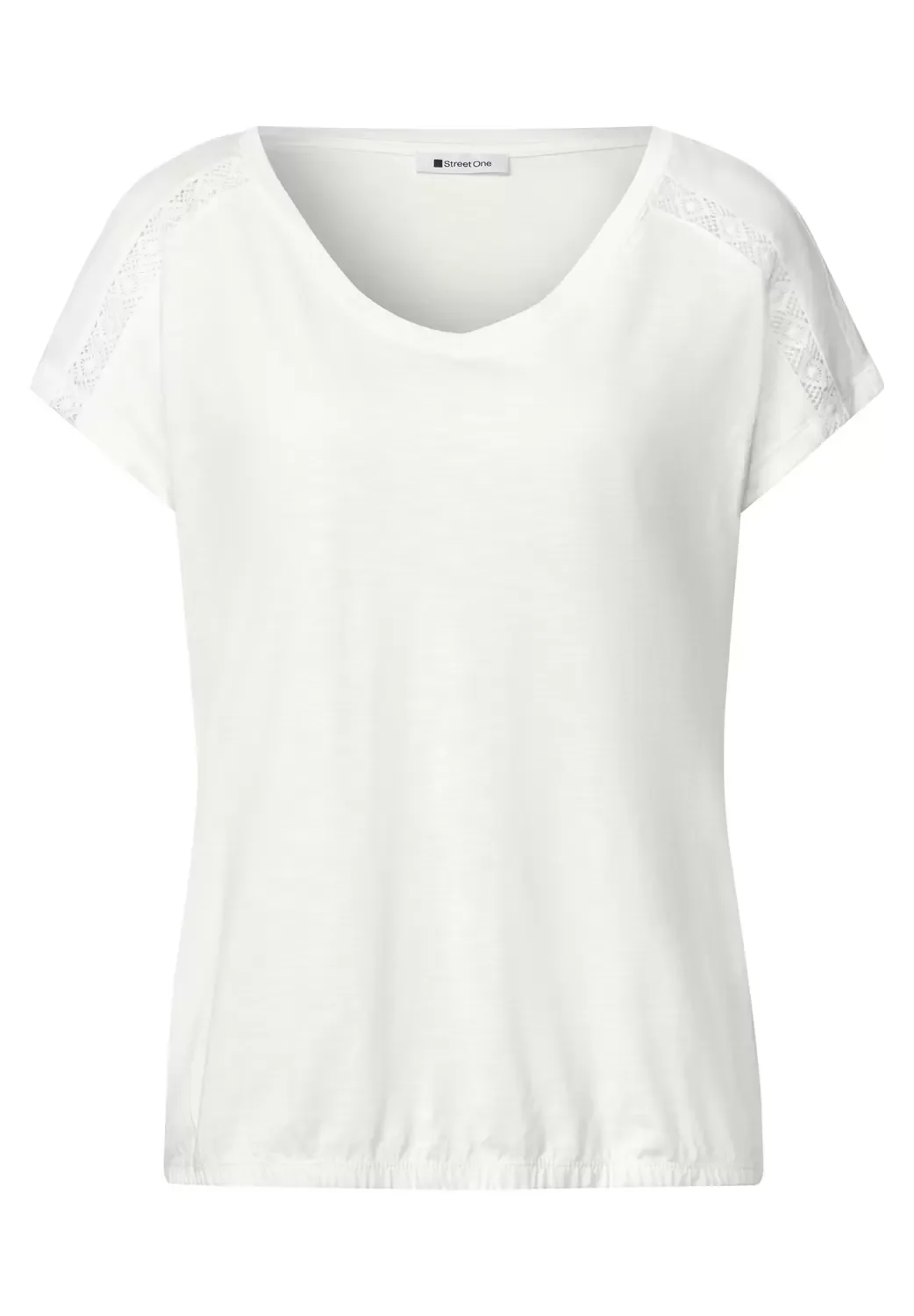 EOS_Shirt w. Crochet insert female - 34 - FashionsVida