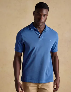 Pure Cotton Pique Polo Shirt Blue male - Joules - FashionsVida