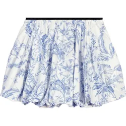 Falda corta abullonada estampada