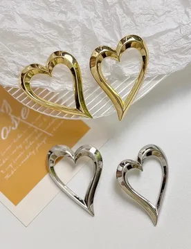 Exaggerated Hollowed-Out Metal Heart-Shaped Earrings European American Niche Design Jewelry for Valentine's Day - Aliexpress - FashionsVida
